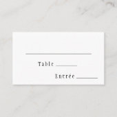 Carte De Placement Mariage blanc gothique classique Menu Choix plat (Devant)