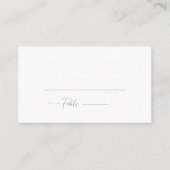 Carte De Placement Mariage blanc simple et élégant (Devant)