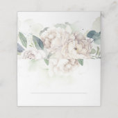 Carte De Placement Mariage blanc vintage en fleurs (Extérieur déplié)