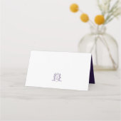 Carte De Placement Mariage blanc violet monogramme (Dos)
