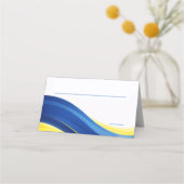 Carte De Placement Mariage Bleu Cobalt et Jaune (Devant)