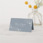 Carte De Placement Mariage bleu Dusty (Dos)