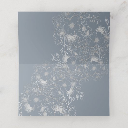 Carte De Placement Mariage bleu Dusty (Intérieur déplié)