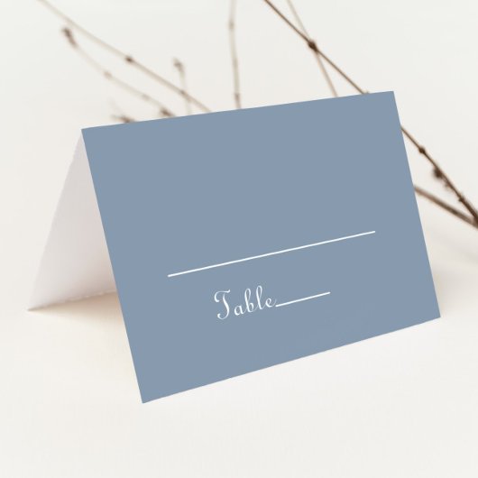 Carte De Placement Mariage bleu Dusty minimum formel
