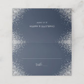 Carte De Placement Mariage bleu et argent de la Marine Numéro de tabl (Extérieur déplié)