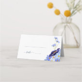 Carte De Placement Mariage bleu Fleur sauvage moderne (Devant)
