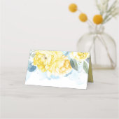 Carte De Placement Mariage bleu foncé jaune (Dos)