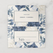 Carte De Placement Mariage bleu marine et blanc couleur d'aquarelle f (Extérieur déplié)