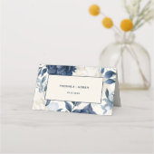 Carte De Placement Mariage bleu marine et blanc couleur d'aquarelle f (Dos)