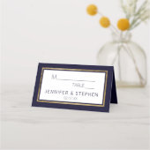 Carte De Placement Mariage bleu marine simple et moderne (Devant)