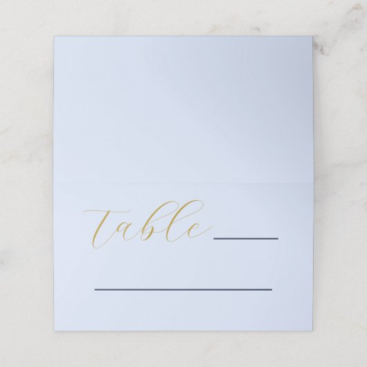 Carte De Placement Mariage bleu opulent (Extérieur déplié)