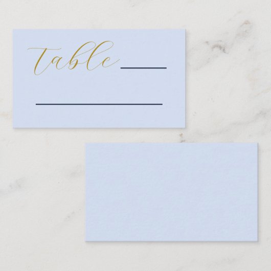 Carte De Placement Mariage bleu opulent (Devant / Derrière)