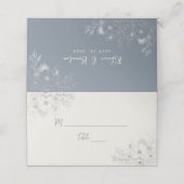 Carte De Placement Mariage Bleu Poussiéreux (Extérieur déplié)