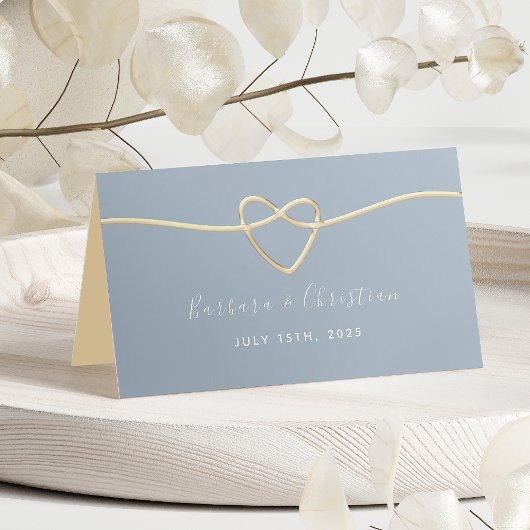 Carte De Placement Mariage Bleu Poussiéreux