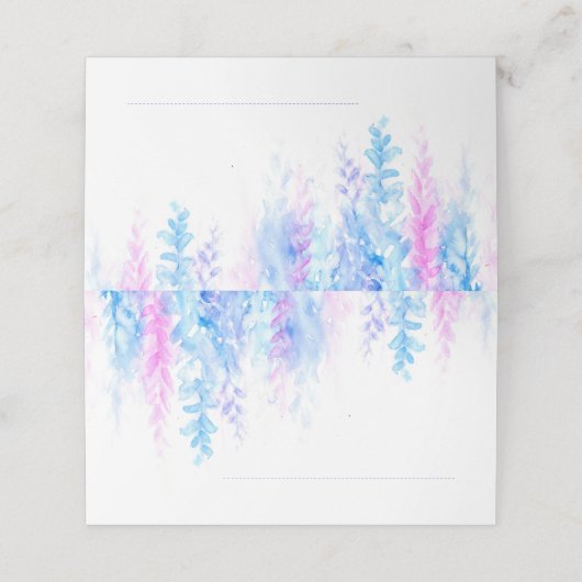 Carte De Placement Mariage bleu rose cascade cascade carte place (Extérieur déplié)