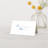 Carte De Placement Mariage Bleu Royal (Devant)