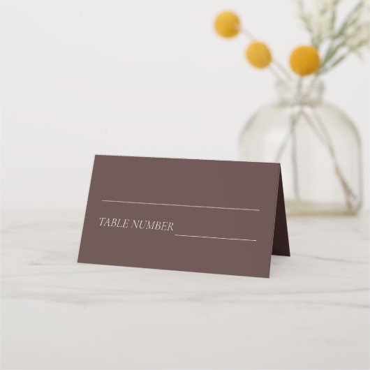 Carte De Placement Mariage Bohème Brun Chocolat (Devant)