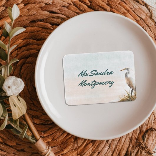 Carte De Placement Mariage Bohème Côtier Aigrette Blanche