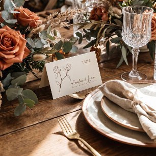 Carte De Placement Mariage bohème Floral Table Place Card