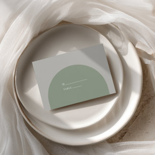 Carte De Placement Mariage Bohème Minimaliste Rétro Vert Sauge Arche