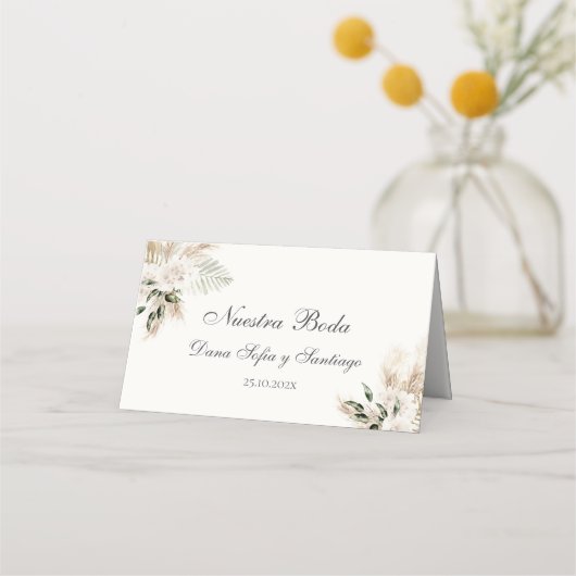 Carte De Placement Mariage Boho espagnol (Dos)