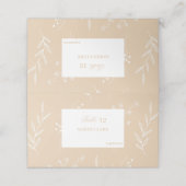 Carte De Placement Mariage Boho Floral Blanc Beige Corner (Extérieur déplié)