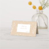 Carte De Placement Mariage Boho Floral Blanc Beige Corner (Dos)