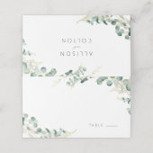 Carte De Placement Mariage boho rustique eucalyptus vert (Extérieur déplié)