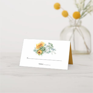 Carte De Placement Mariage Boho Sunflower Eucalyptus