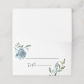 Carte De Placement Mariage botanique bleu Dusty (Extérieur déplié)