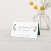 Carte De Placement Mariage botanique de feuilles d'eucalyptus vertes (Dos)