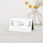 Carte De Placement Mariage botanique de feuilles d'eucalyptus vertes (Devant)