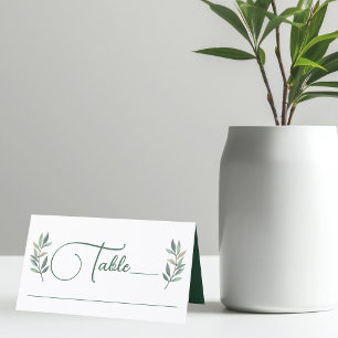 Carte De Placement Mariage botanique de feuilles d'eucalyptus vertes