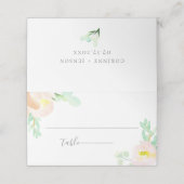 Carte De Placement Mariage botanique de la menthe de Pêche (Extérieur déplié)