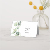 Carte De Placement Mariage botanique de script floral Eucalyptus (Dos)
