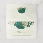Carte De Placement mariage botanique des fleurs beiges vert émeraude (Extérieur déplié)