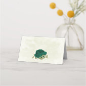 Carte De Placement mariage botanique des fleurs beiges vert émeraude (Dos)