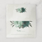 Carte De Placement mariage botanique des fleurs vert émeraude (Extérieur déplié)