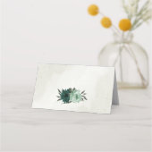 Carte De Placement mariage botanique des fleurs vert émeraude (Dos)