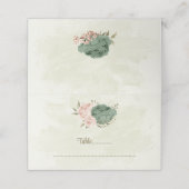 Carte De Placement mariage botanique des fleurs vert sauge (Extérieur déplié)