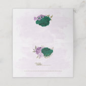Carte De Placement mariage botanique des fleurs violettes vert émerau (Extérieur déplié)