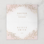Carte De Placement Mariage botanique élégant en or rose poudré (Extérieur déplié)