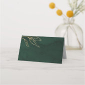 Carte De Placement Mariage botanique Emerald Green Gold (Devant)