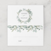 Carte De Placement Mariage botanique Eucalyptus Greenery (Extérieur déplié)