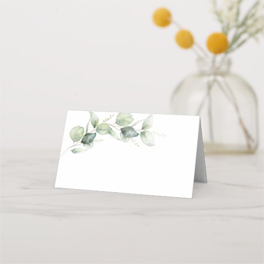 Carte De Placement Mariage botanique Eucalyptus Vert (Dos)