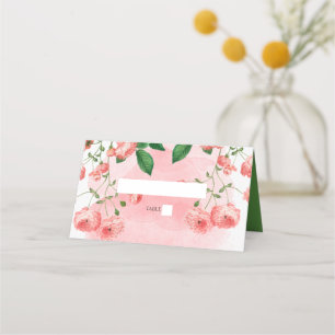 Carte De Placement Mariage Botanique Fleur Rose Vintage
