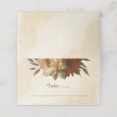 Carte De Placement mariage botanique fleuri en terre cuite rustique (Extérieur déplié)