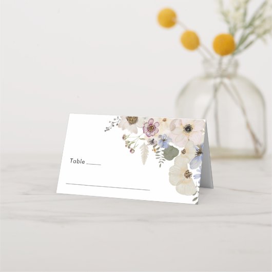 Carte De Placement Mariage botanique floral moderne (Devant)