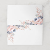 Carte De Placement Mariage botanique floral rose et bleu (Extérieur déplié)