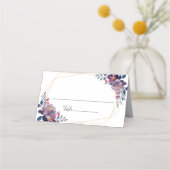 Carte De Placement Mariage botanique géométrique floral violet (Dos)